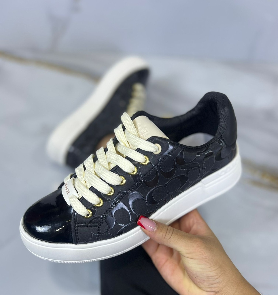 Coach  Charol Negro Cordon Beige CH77