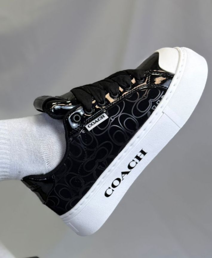 Coach Plataforma Charol Gamuza negro B