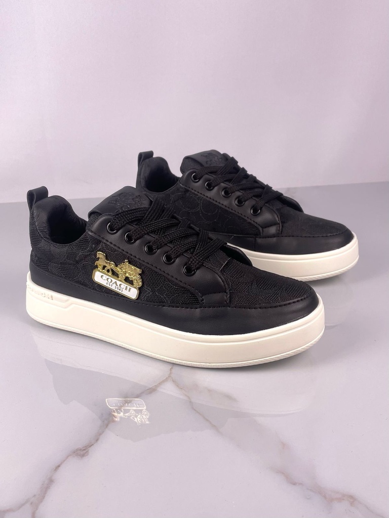 Coach Negro Tela Logo CH63