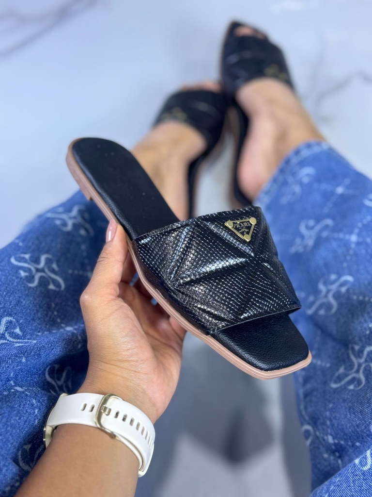 Sandalia Prada Negro Bajito