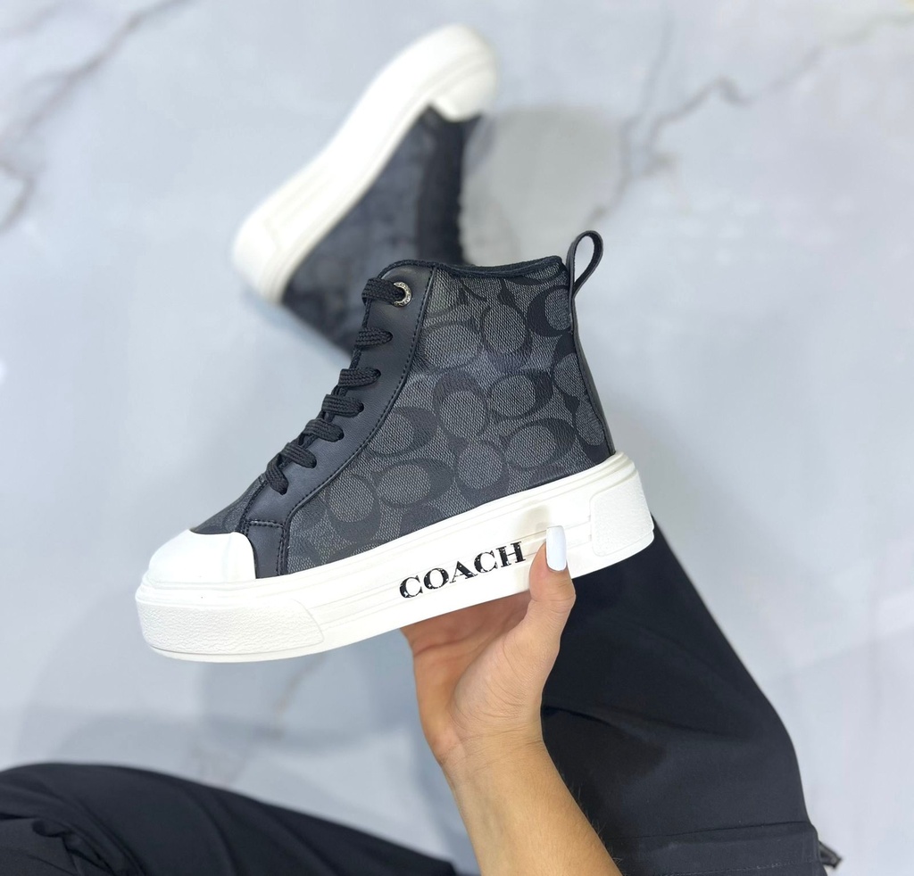 Coach Plataforma Bota Negro 