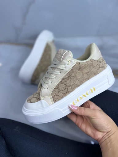 Coach Plataforma Tela Beige CH82