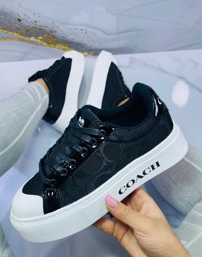 Coach Plataforma Negro Tejido Charol S CH94