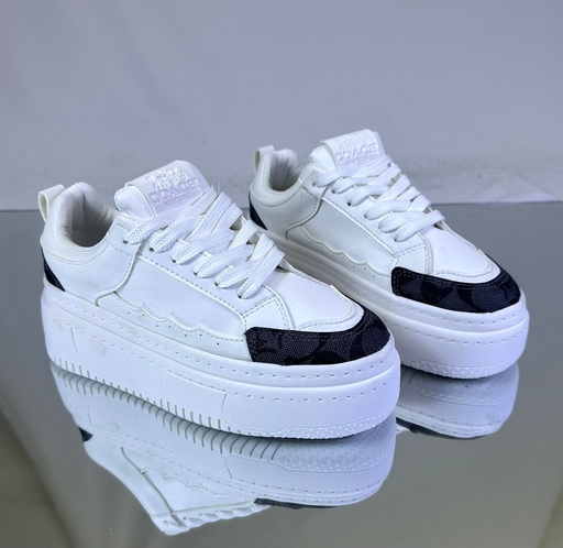 Coach Blanco Punta Negra Plataforma 